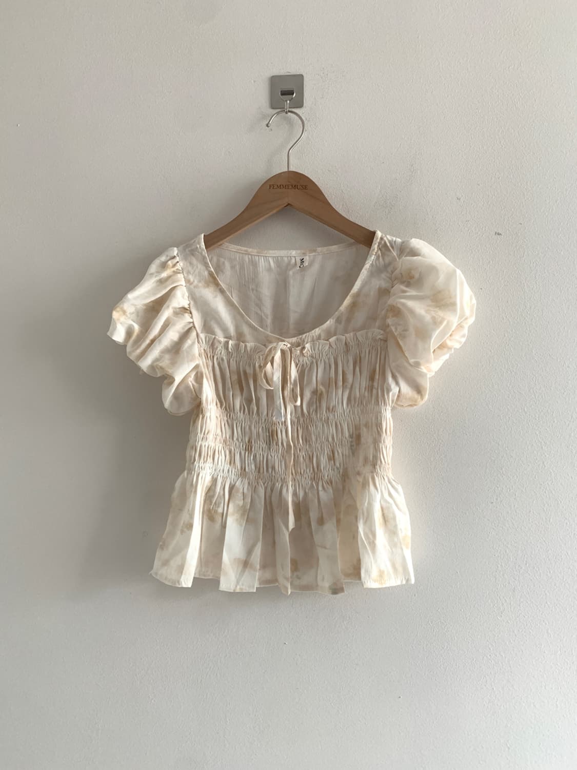 Floret shirring blouse top(yellow) 상품이미지1