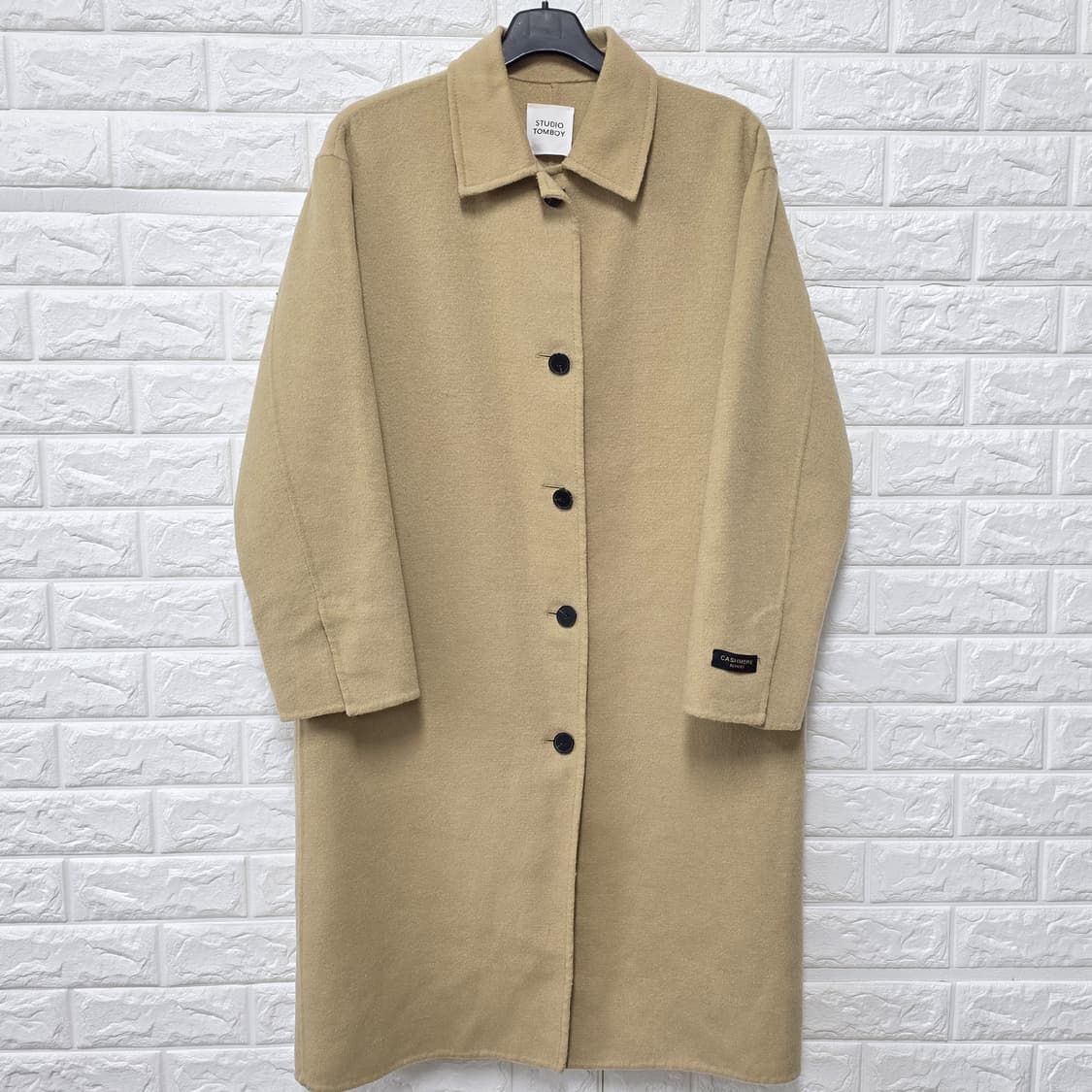 택포// 19s 스튜디오 톰보이 캐시미어 롱 코트 L 상품이미지1