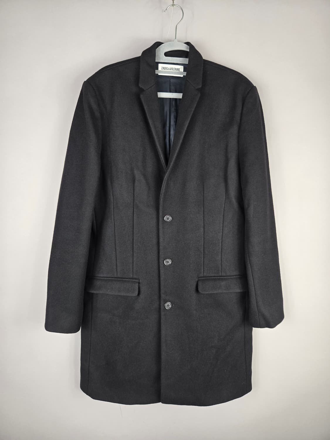 [무료배송]쟈딕앤볼테르 옴므 M 남성 울 혼방 3버튼 싱글 코트 블랙 상품이미지1