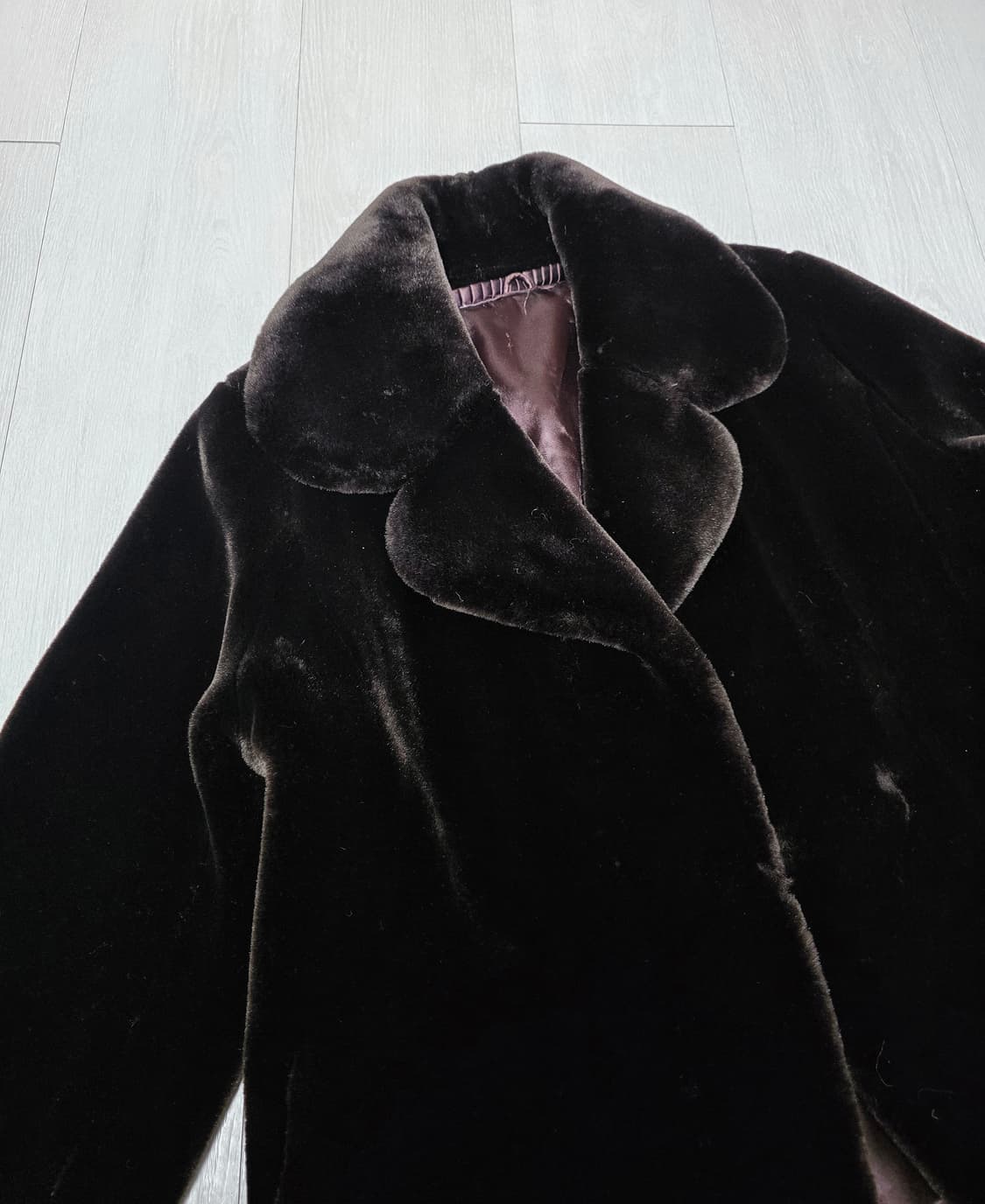 일본제 고급 벨벳퍼 자켓 초코브라운 상품이미지3