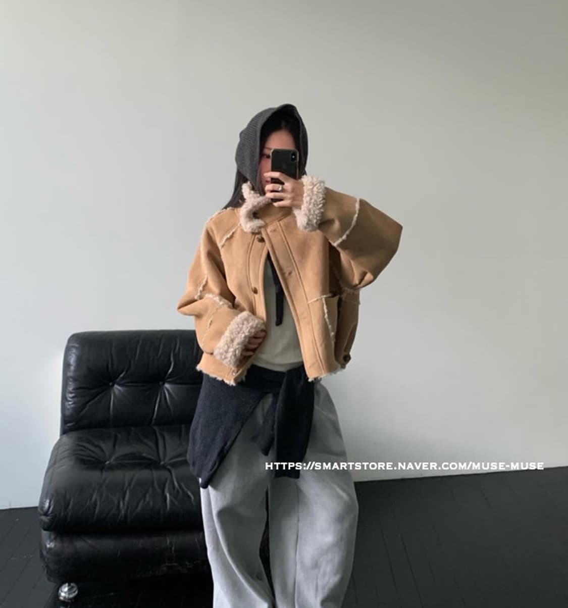 murmur 머멀 24fw 크롭 무스탕 자켓 상품이미지4