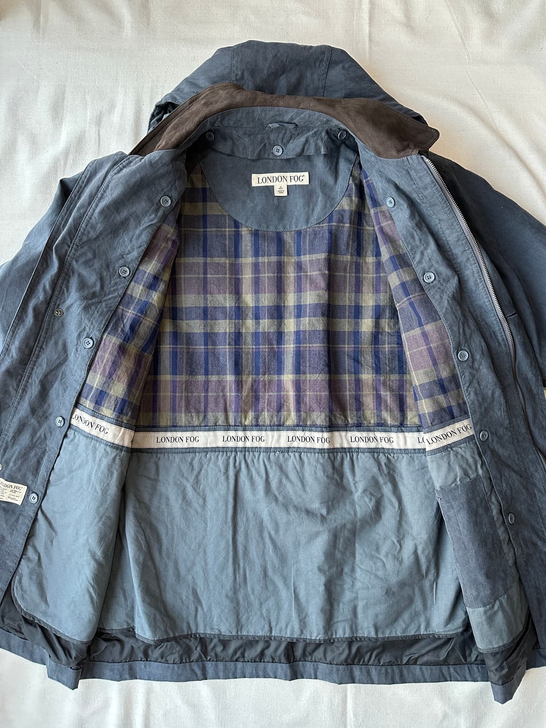 런던포그 후디드 카라 레더 자켓 M 상품이미지6