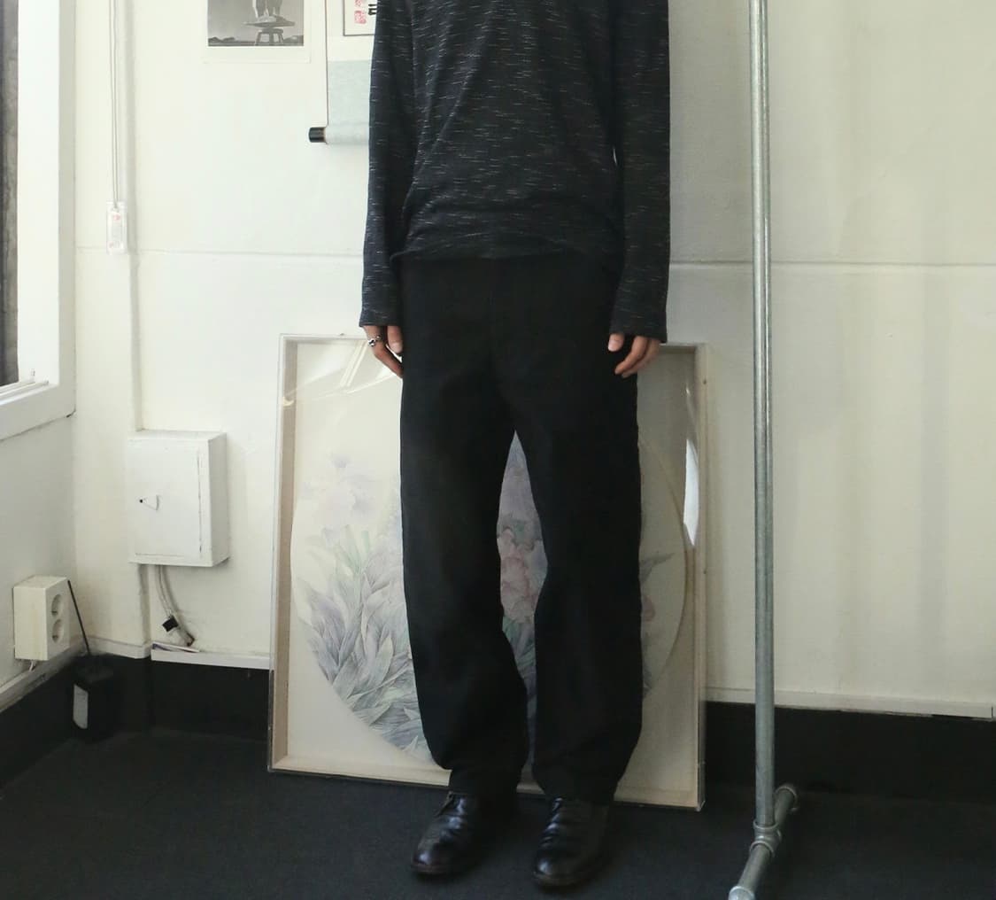 꼼데 가르송 옴므 플러스 블랙 코튼 팬츠 상품이미지1