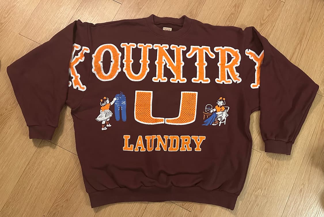 캐피탈 맨투맨 플리스 빅 스웨트셔츠 버건디 와인 오버사이즈 상품이미지1