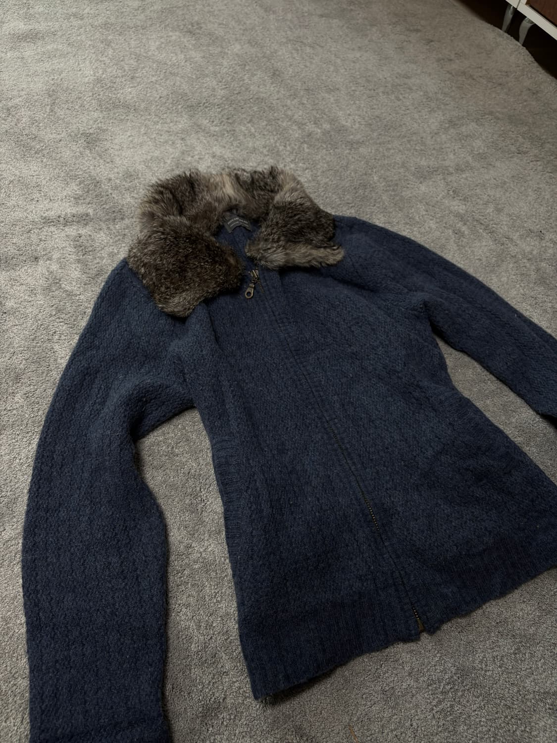 Vintage Y2K Fur knit zip up 상품이미지4