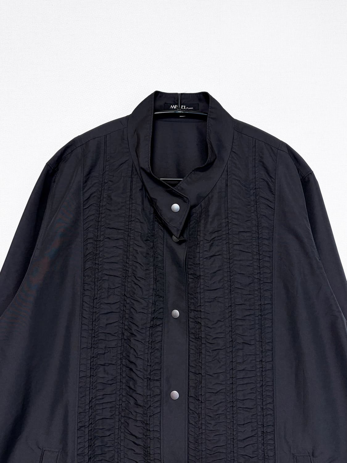 Shirring Nylon Midi Jacket - Black 상품이미지6