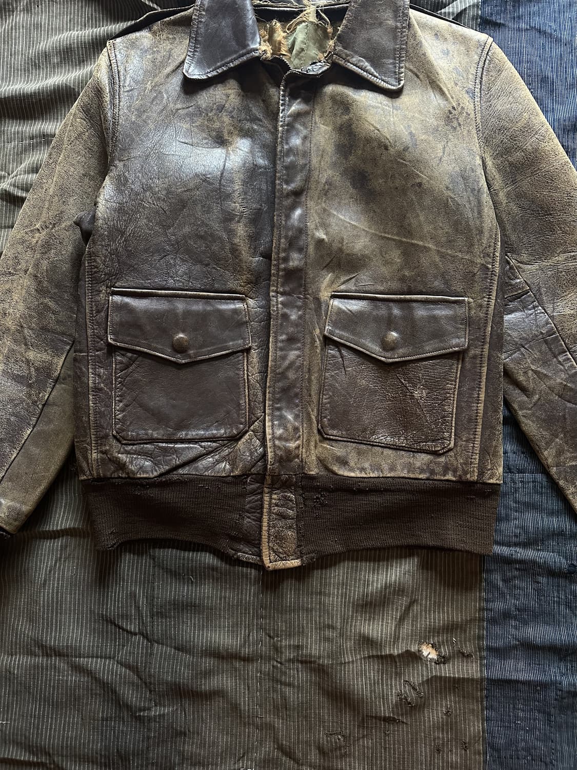 40s Vintage Horse Hide A2 Leahter jacket 상품이미지5