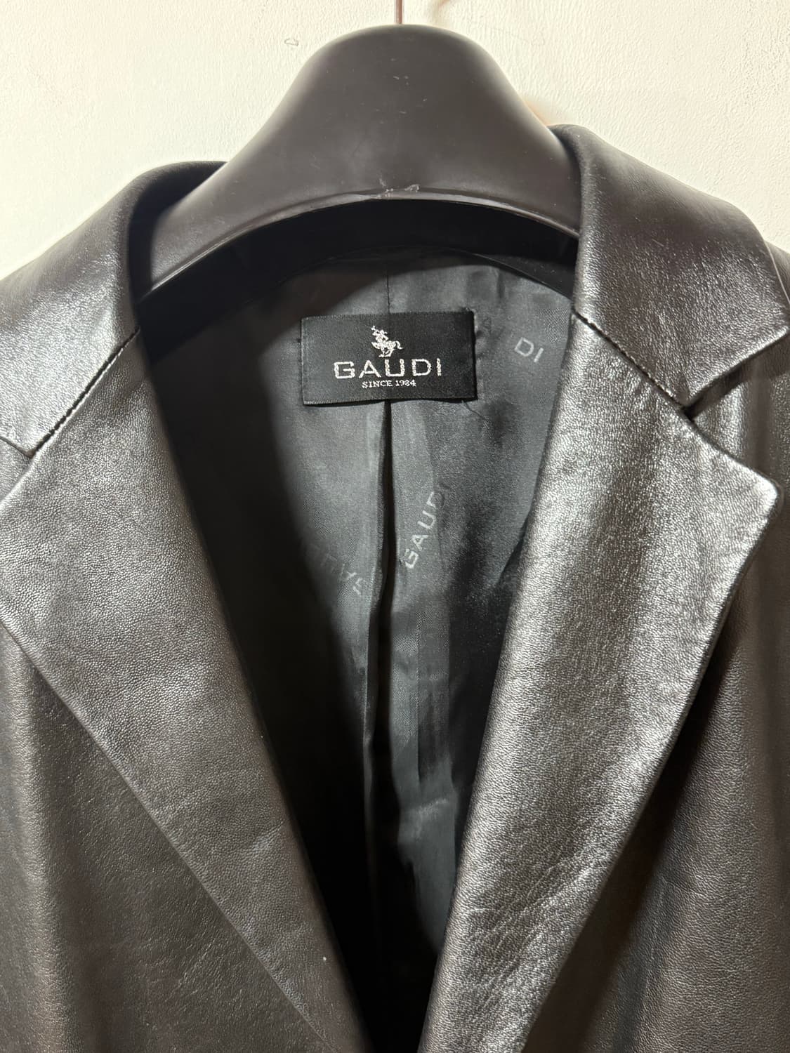 가우디 이태리 양가죽 나파 레더 블레이저 자켓 블랙 100 상품이미지4