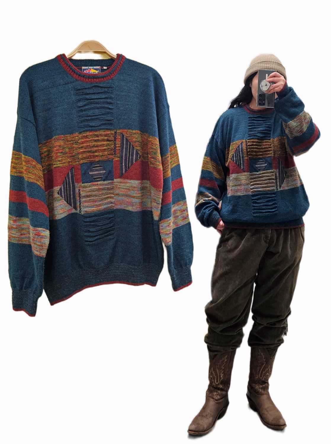 Estrema Italy 패턴 울 니트 상품이미지1