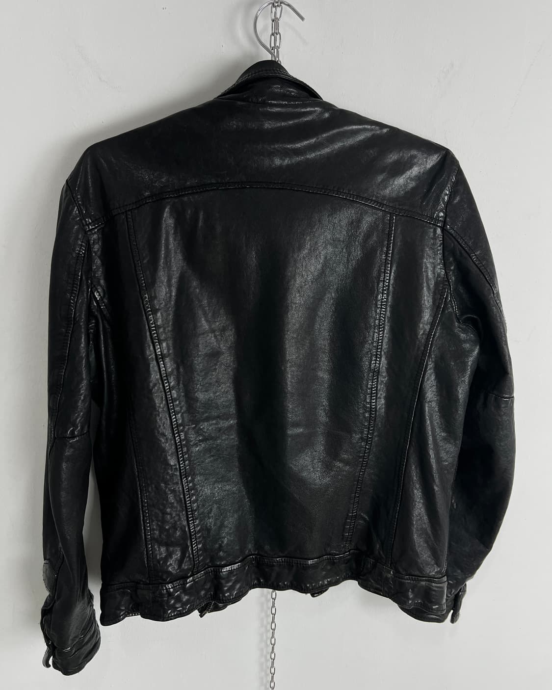 조르지오 브라토 체스트 지퍼 레더 자켓 상품이미지6