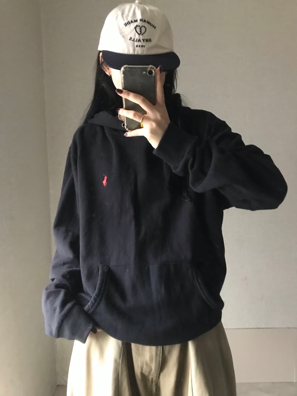 폴로 검빨 오버핏 후드티 상품이미지2