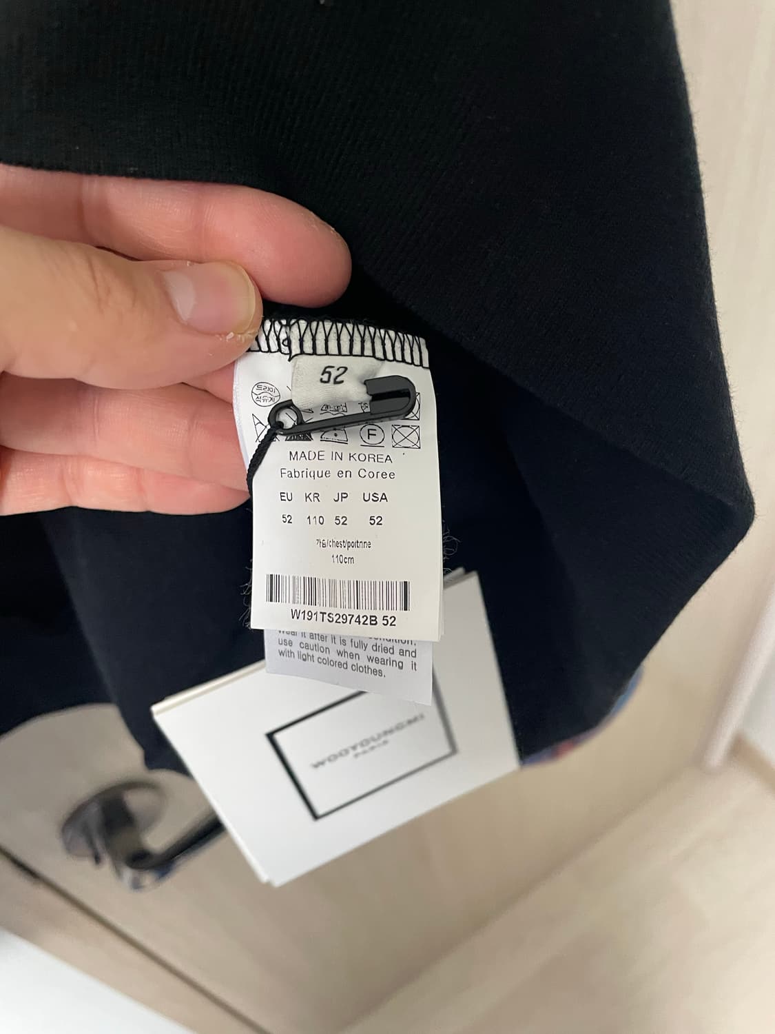 52사이즈 택달린 새상품, 우영미 체크셔츠 맨투맨 블랙 상품이미지6