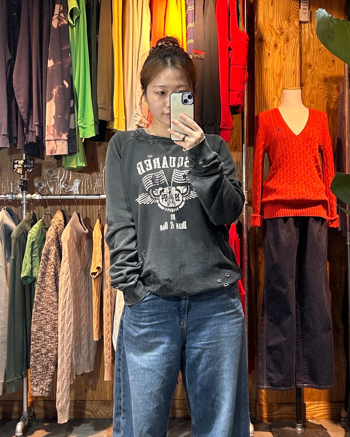 L DSQUARED2 디스퀘어드 데미지 빈티지 그래픽 맨투맨 상품이미지1