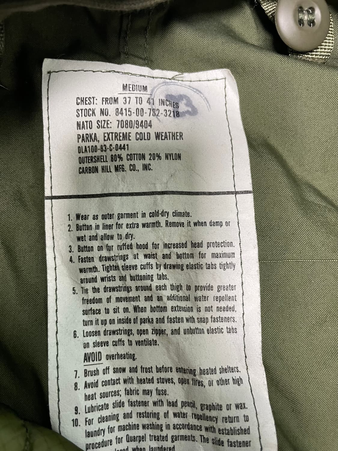 m65 피쉬테일 og 개파카 오리지널 미디움 세트 민트급 상품이미지3