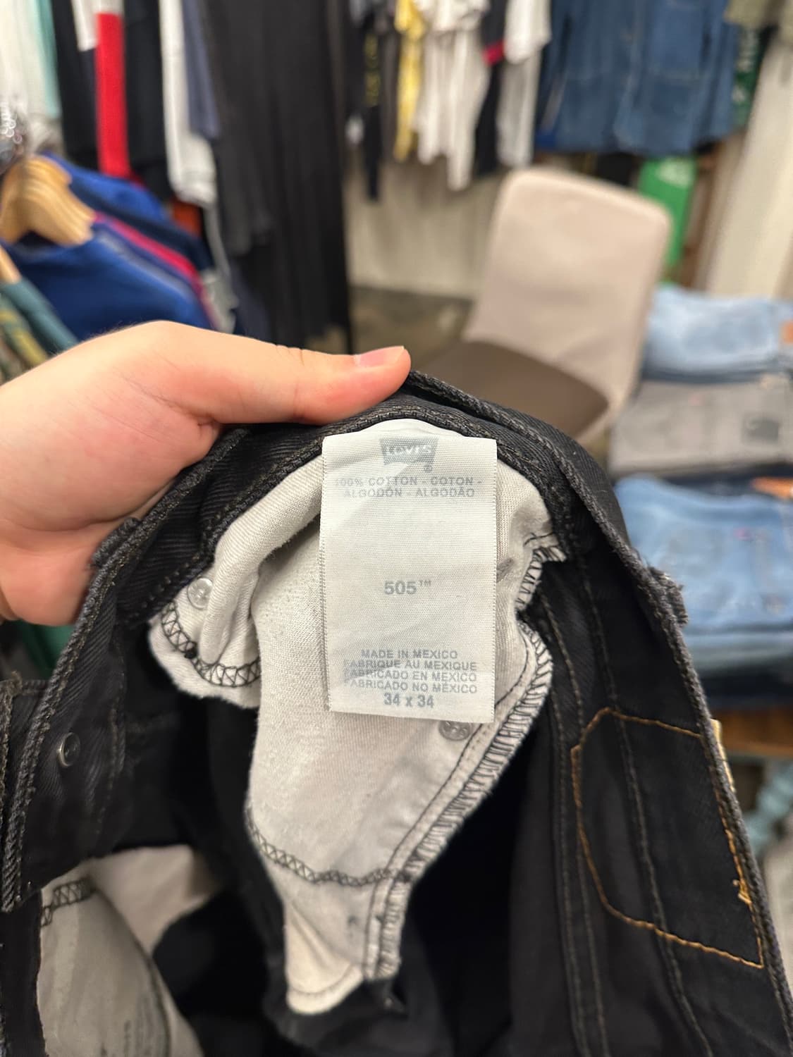 00s Levis 리바이스 505 W34 L34 블랙진 상품이미지4