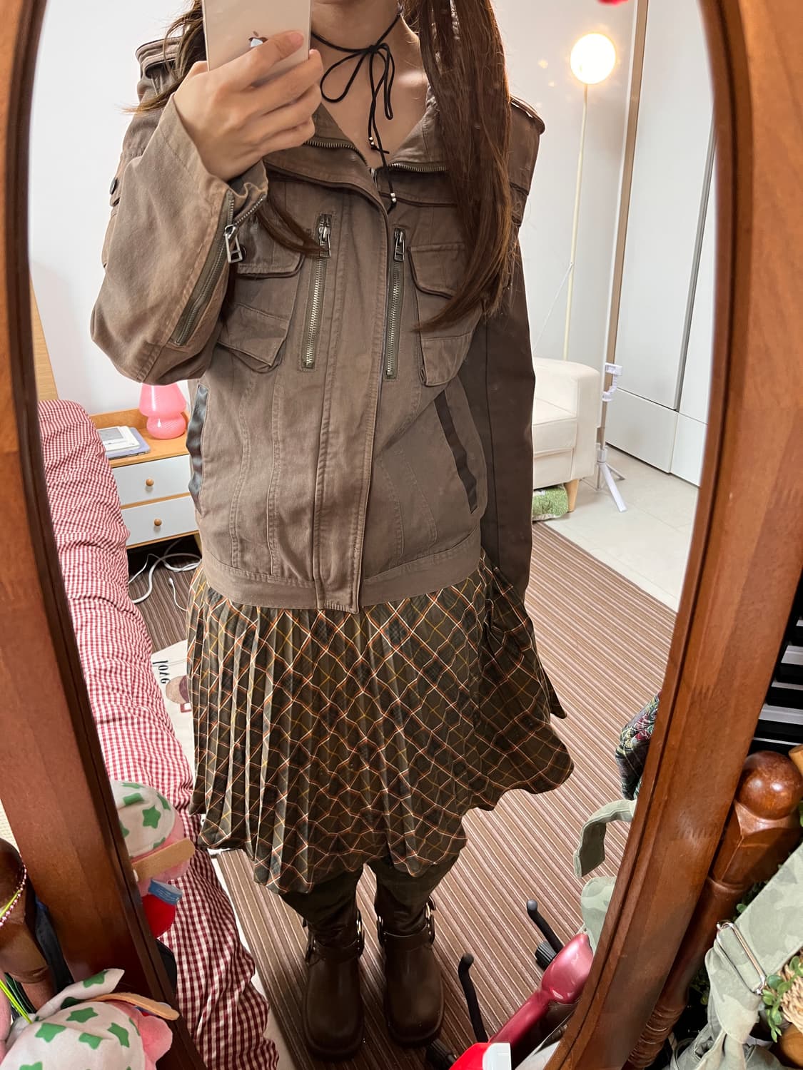 체크 플리츠 스커트 상품이미지2