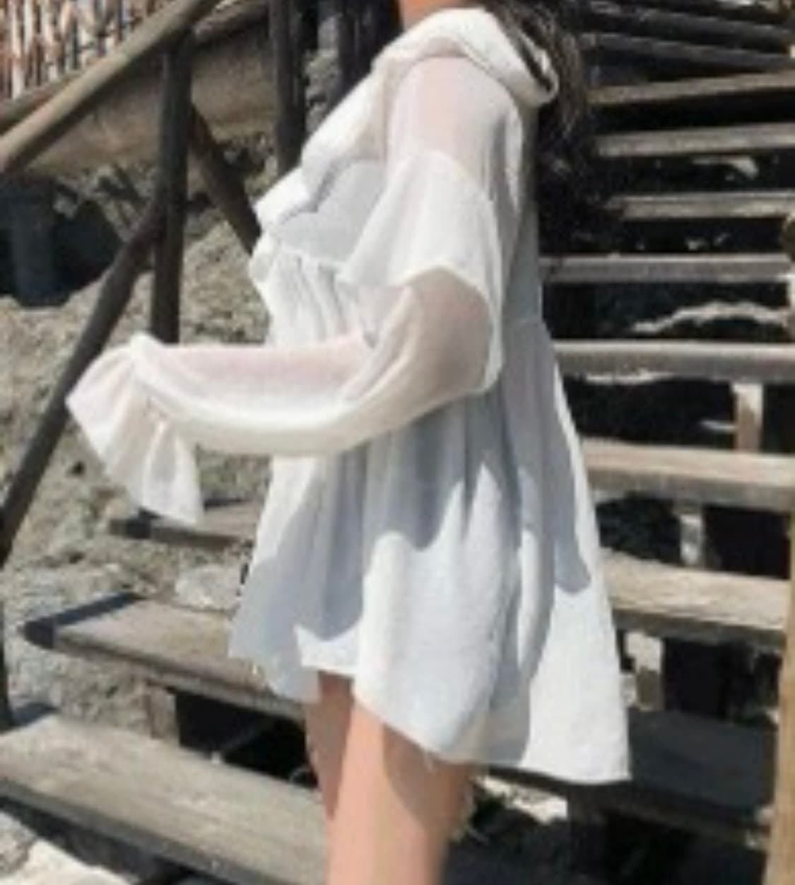 에이블리 쉬폰 프릴 러플 타이 블라우스 미니 원피스 상품이미지3