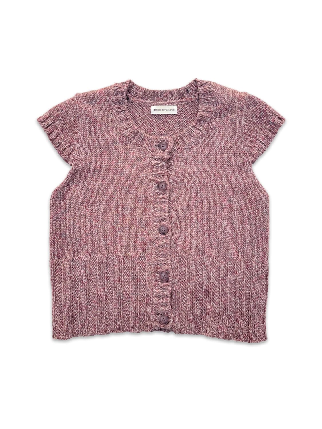 빈티지 핑크 캡소매 모리 반팔 니트 상품이미지1