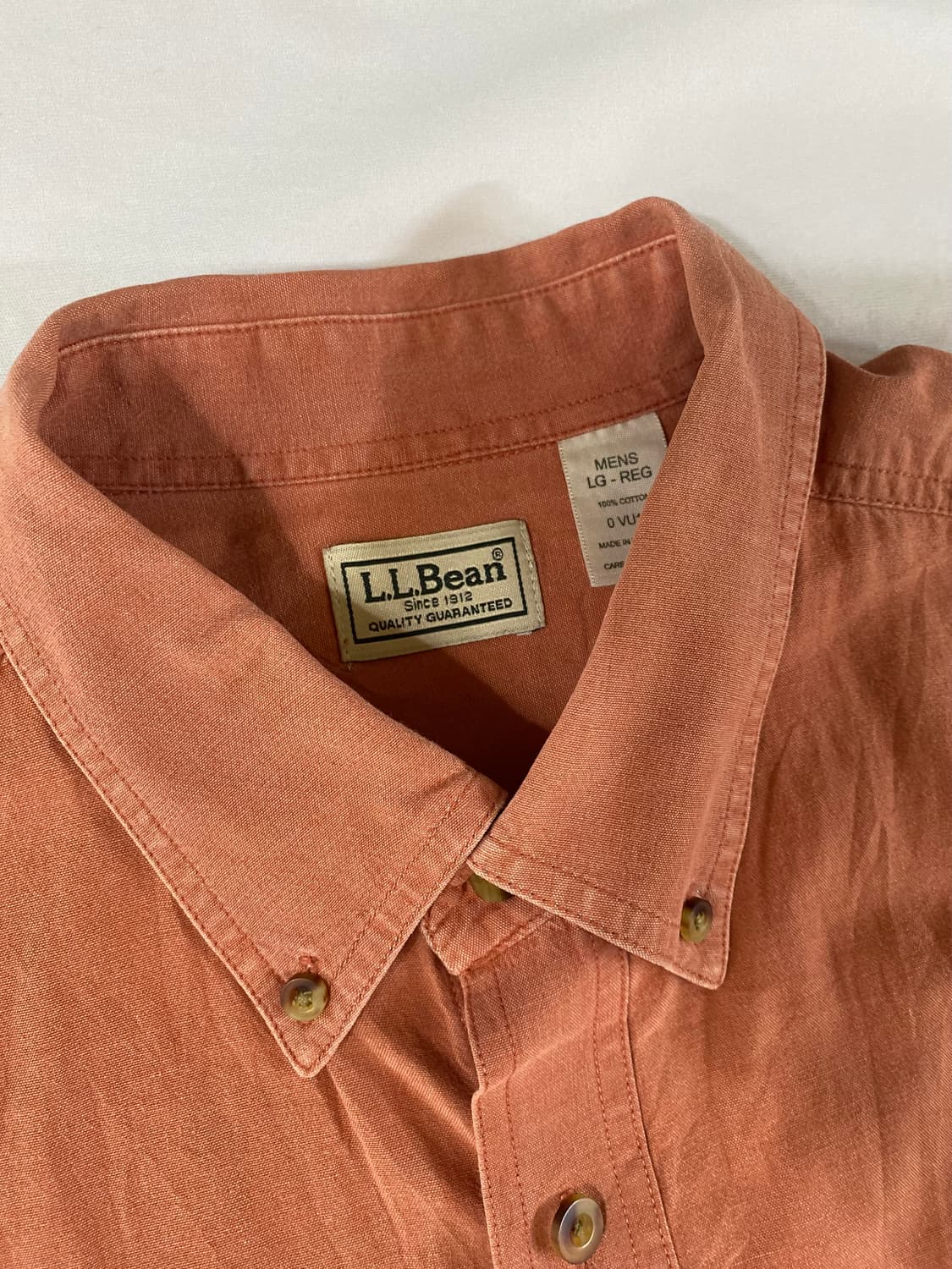 [L] L.L.Bean 엘엘빈 빈티지 워싱 코튼 하프 반팔 셔츠 상품이미지6