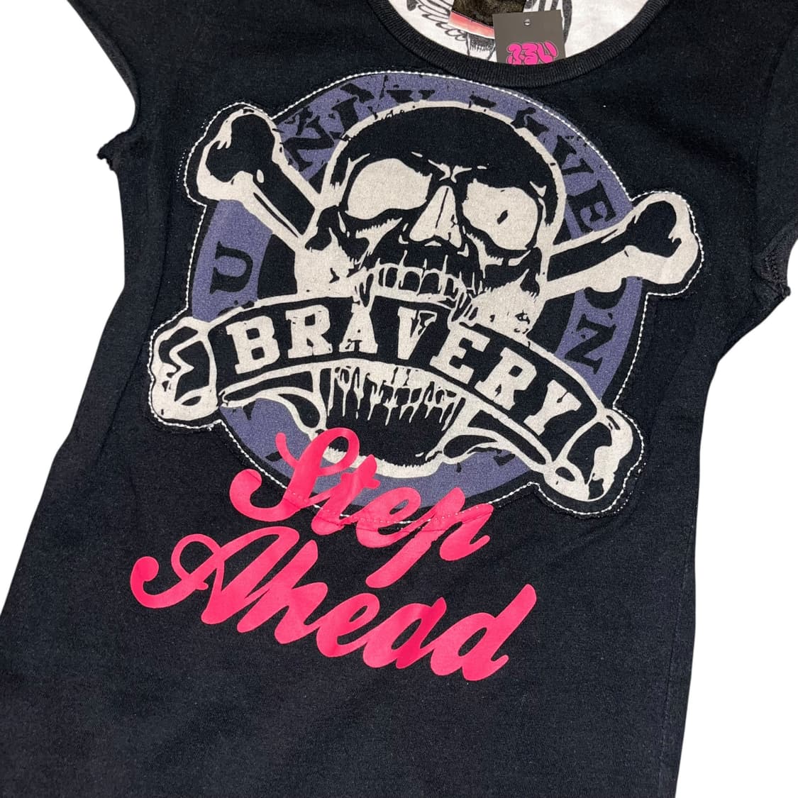 DIG DEEP 디그딥 해골프린팅 그런지 포인트 반팔티 펑크y2k갸루 상품이미지3