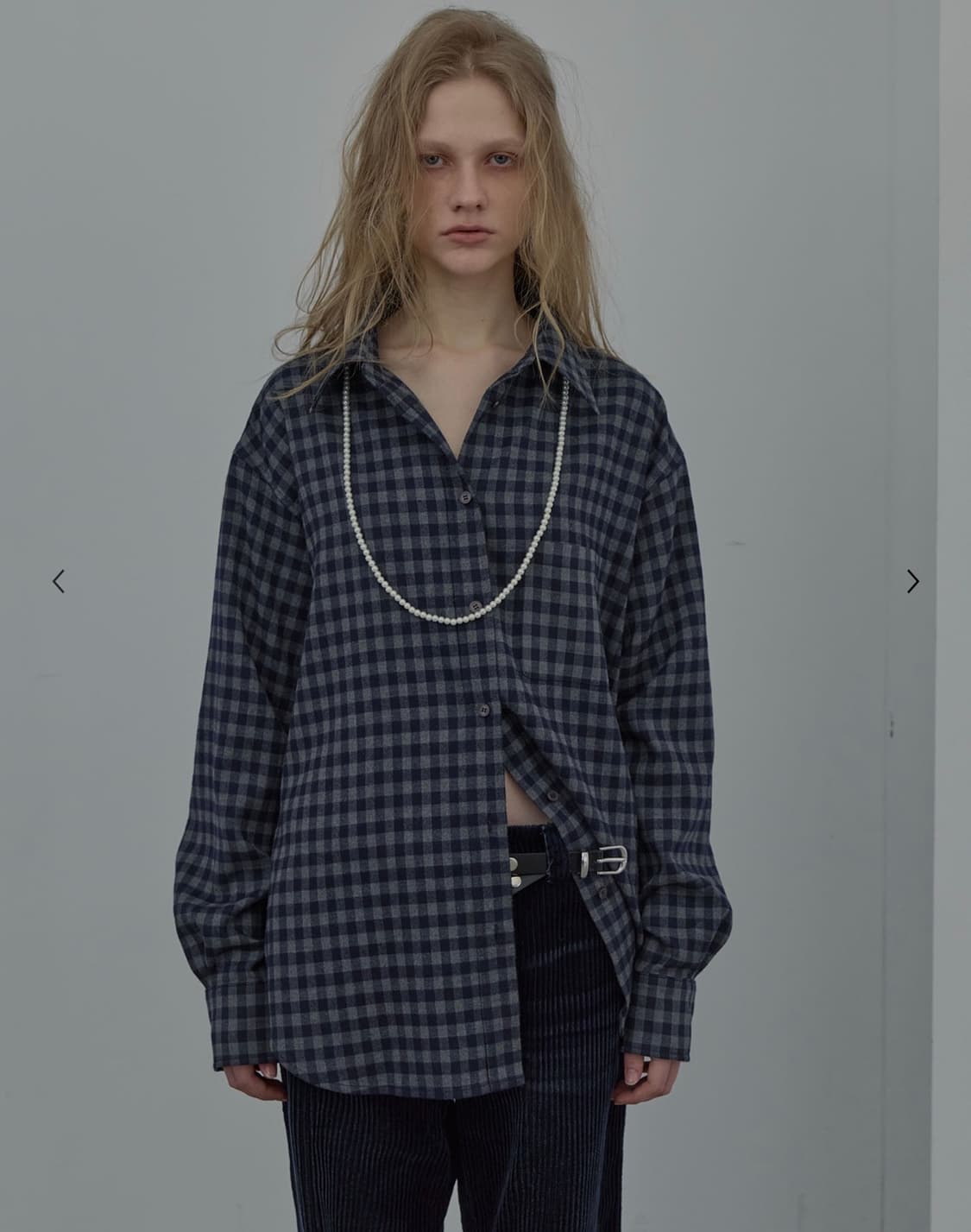 [LCDC] CHECKED HALTERNECK SHIRT (NAVY) 상품이미지1