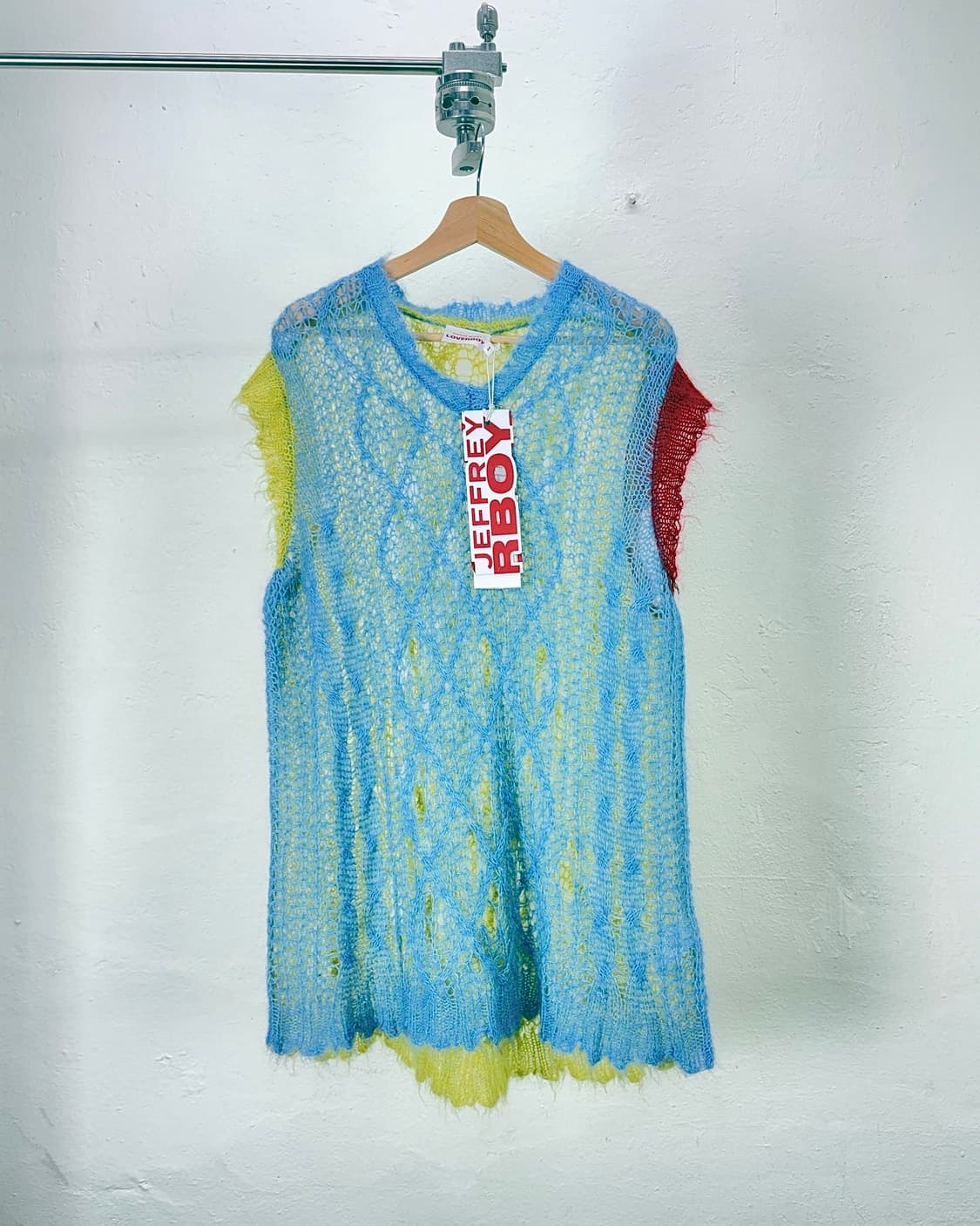 찰스 제프리 러버보이 로즈 펑 케이블 니트 베스트 상품이미지1