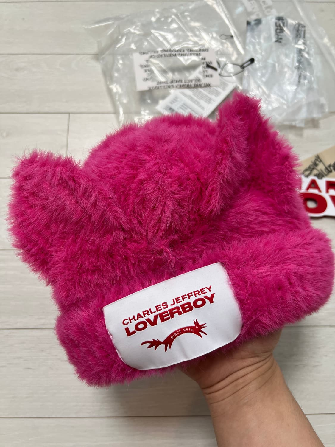 찰스제프리러버보이 플러피 청키 이어 비니 핑크 상품이미지1