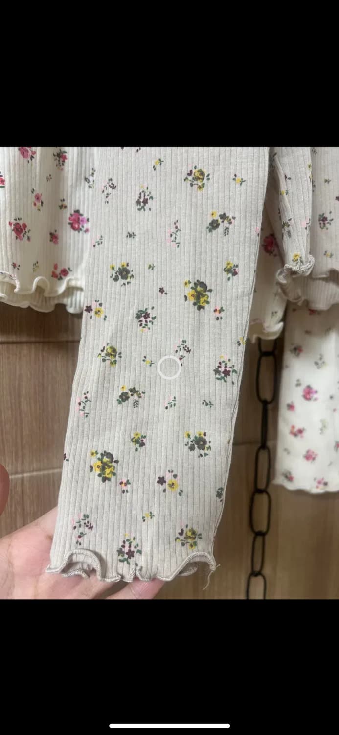 빈티지 플라워패턴 골지짜임 이너티셔츠 상품이미지3