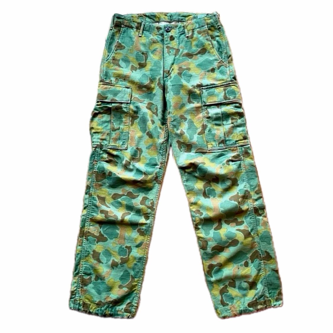 오어슬로우 x 빔즈 덕 카모 백사틴 카고 팬츠 상품이미지1