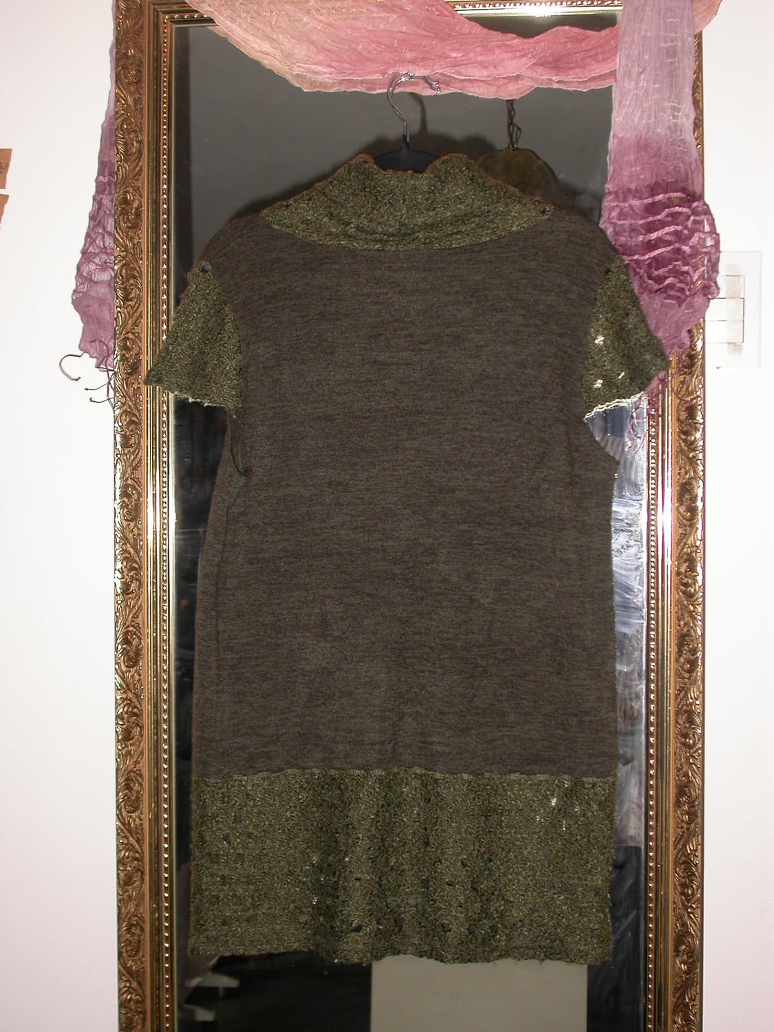 Vintage khaki layered knit dress 상품이미지2