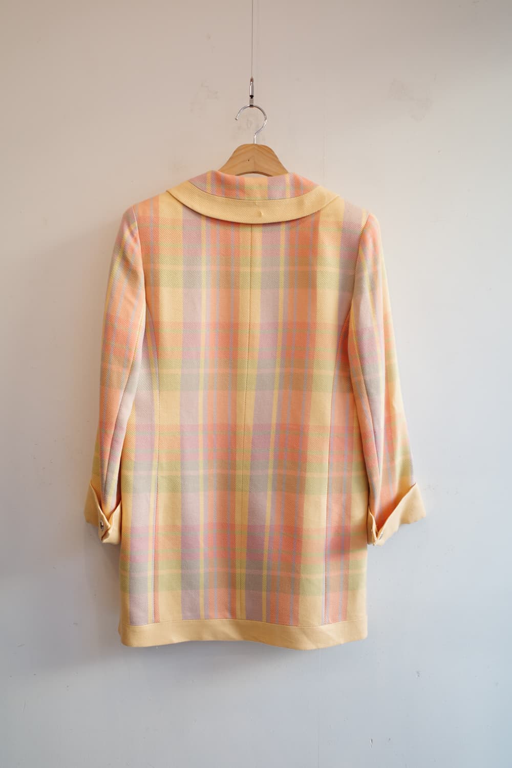 90s Courreges 쿠레쥬 울 체크 자켓  상품이미지9