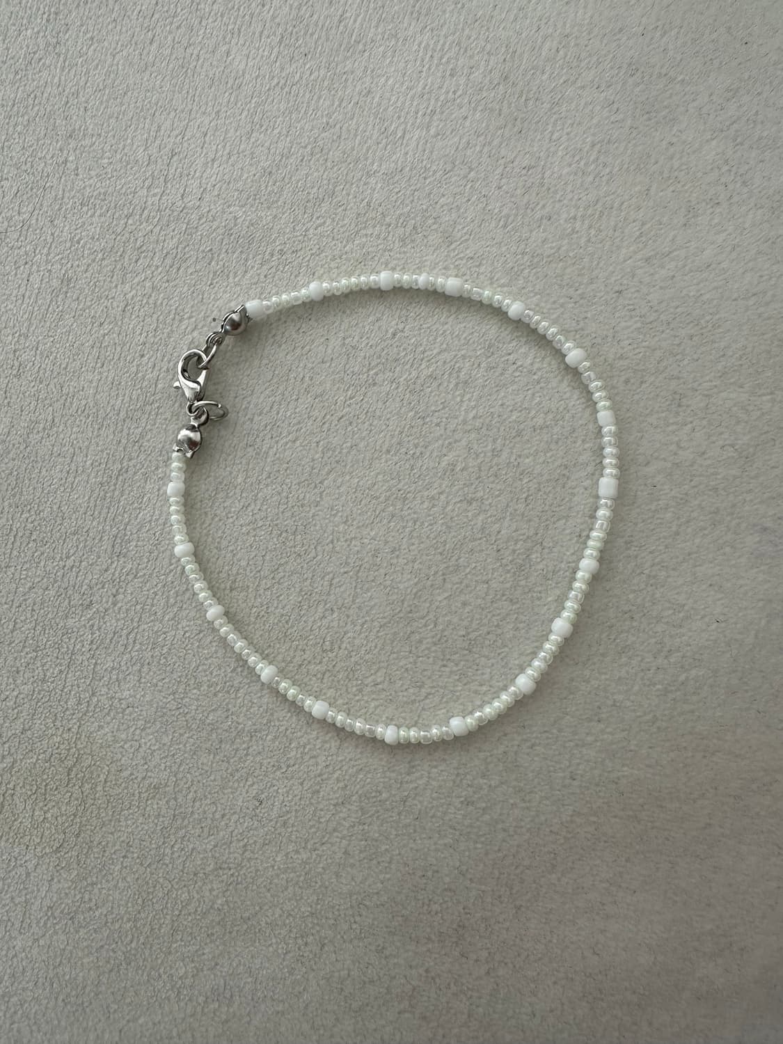 수제 비즈 팔찌 연두 화이트 상품이미지2