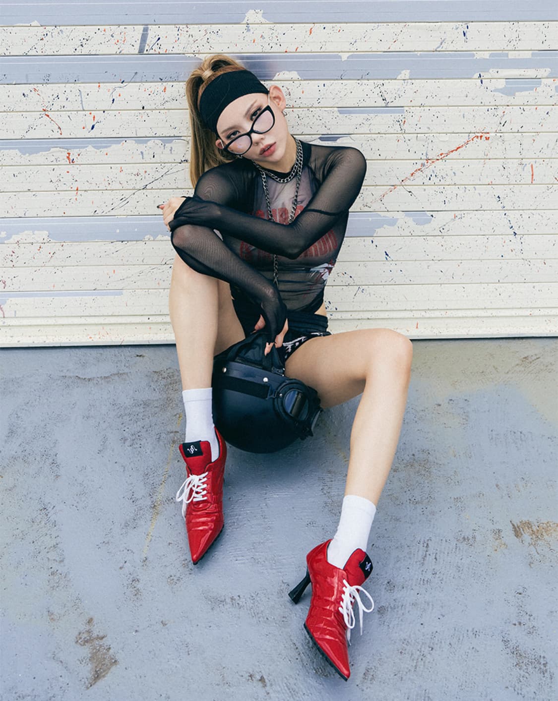 씨미즈 ssimeez 복싱 에나멜 레이스업 스틸레토 힐 레드 240 상품이미지2