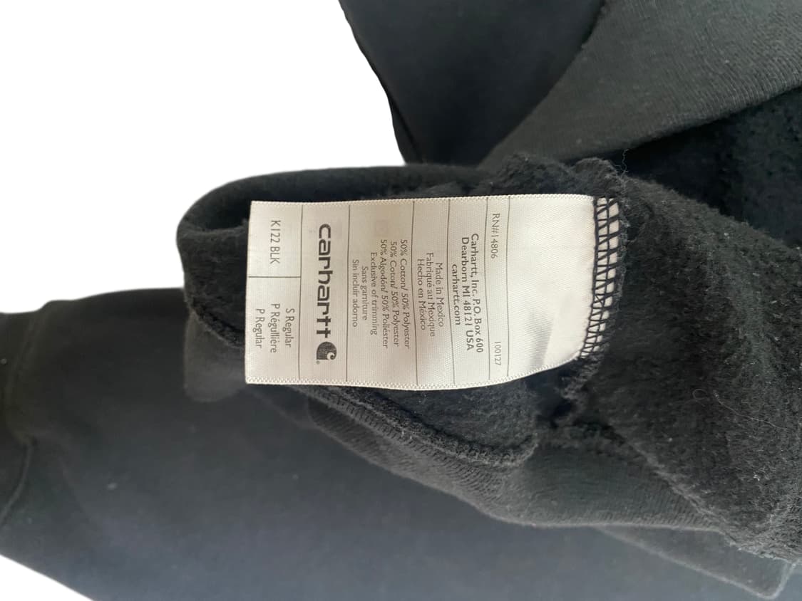 칼하트 기모 후드집업 블랙 s 상품이미지3