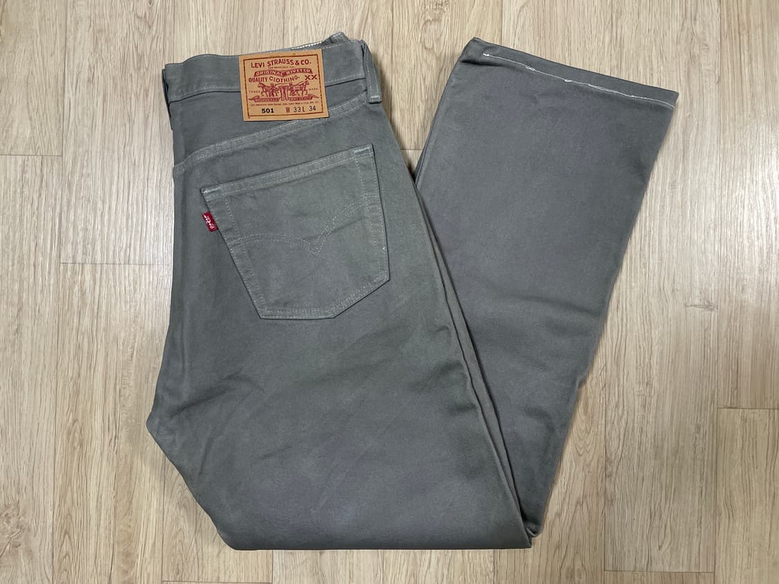 31) 90's 리바이스 501 그레이 코팅 데님팬츠(미국제)데드스탁 상품이미지1