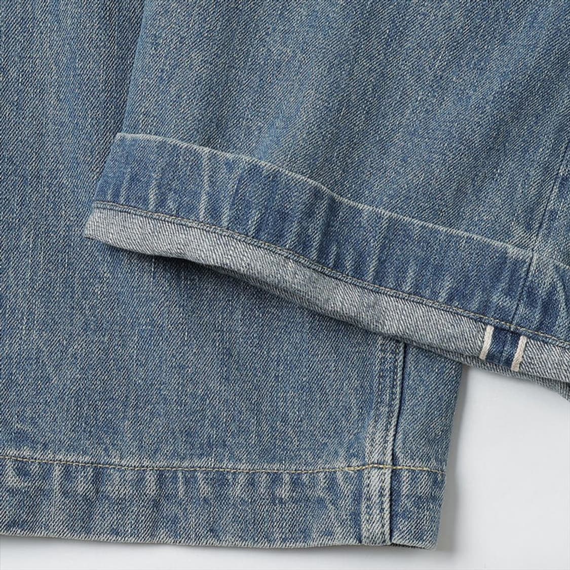 Yoko Sakamoto 요코 사카모토- 벨티드 트라우저 페이드 인디고 상품이미지6