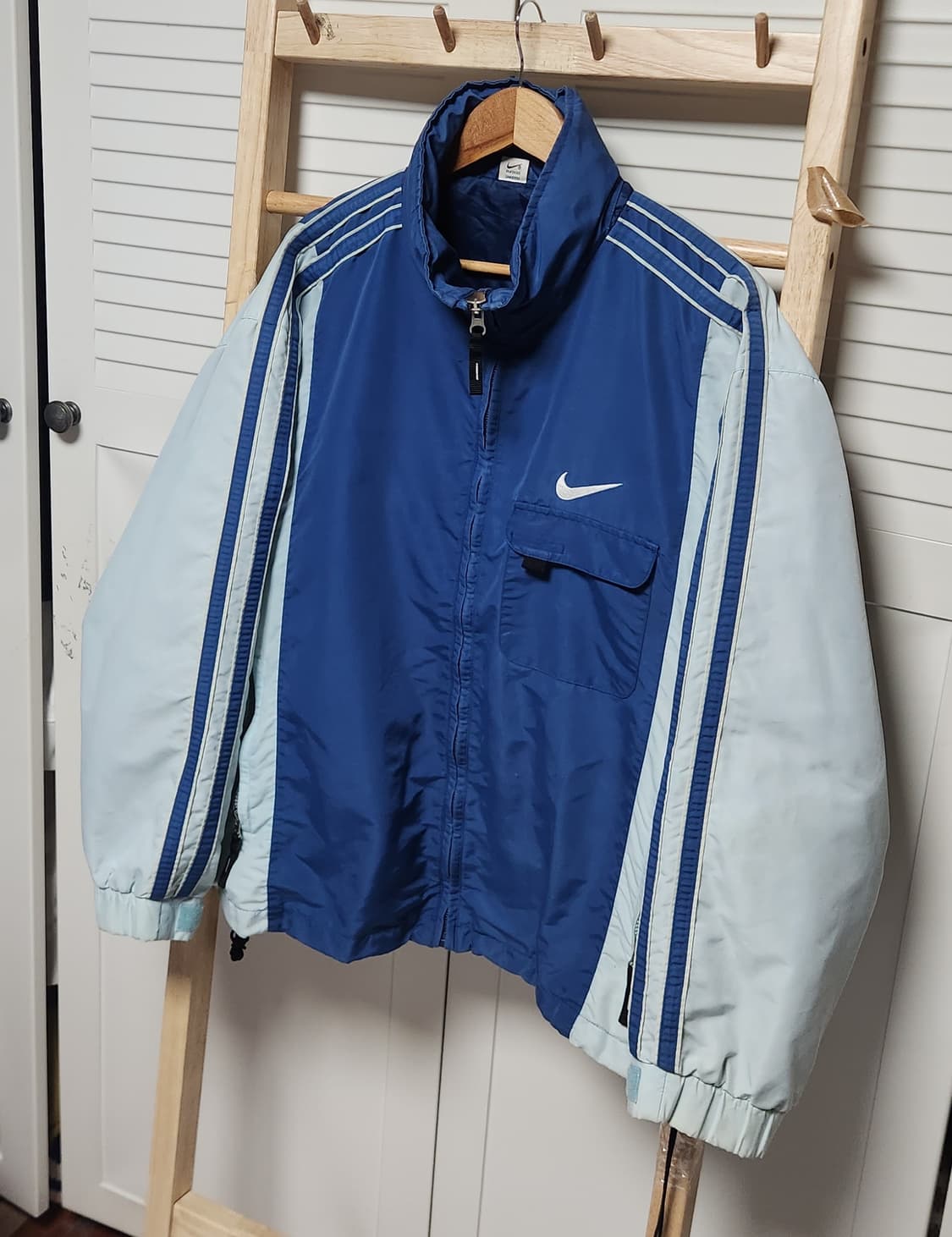 XL 나이키 90s 빅로고 올드스쿨 스카이블루 바람막이 자켓 상품이미지4