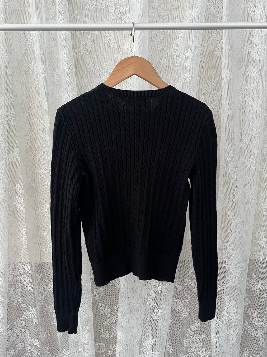 16, XL) 폴로 랄프로렌 폴로걸즈 꽈배기 가디건 블랙 상품이미지2