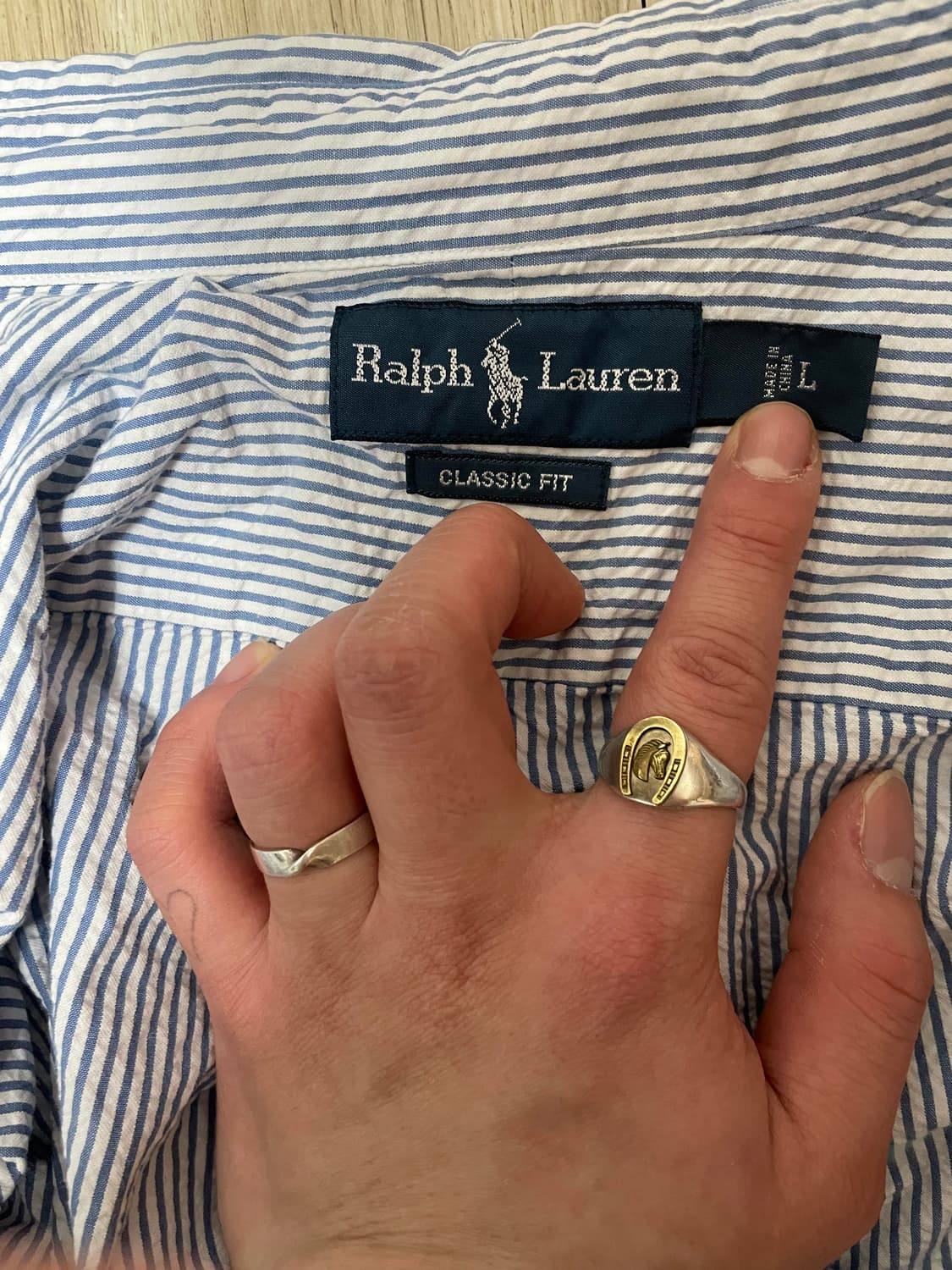 Polo - 커스텀 핏 스트라이프 반팔 셔츠 (M-L 추천) 상품이미지3