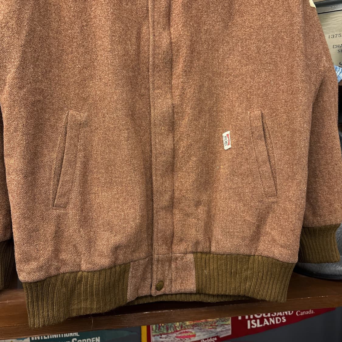 80s 말보로 레저웨어 발렌티노 생산 보카시 울 니트 블루종 N1144 상품이미지4