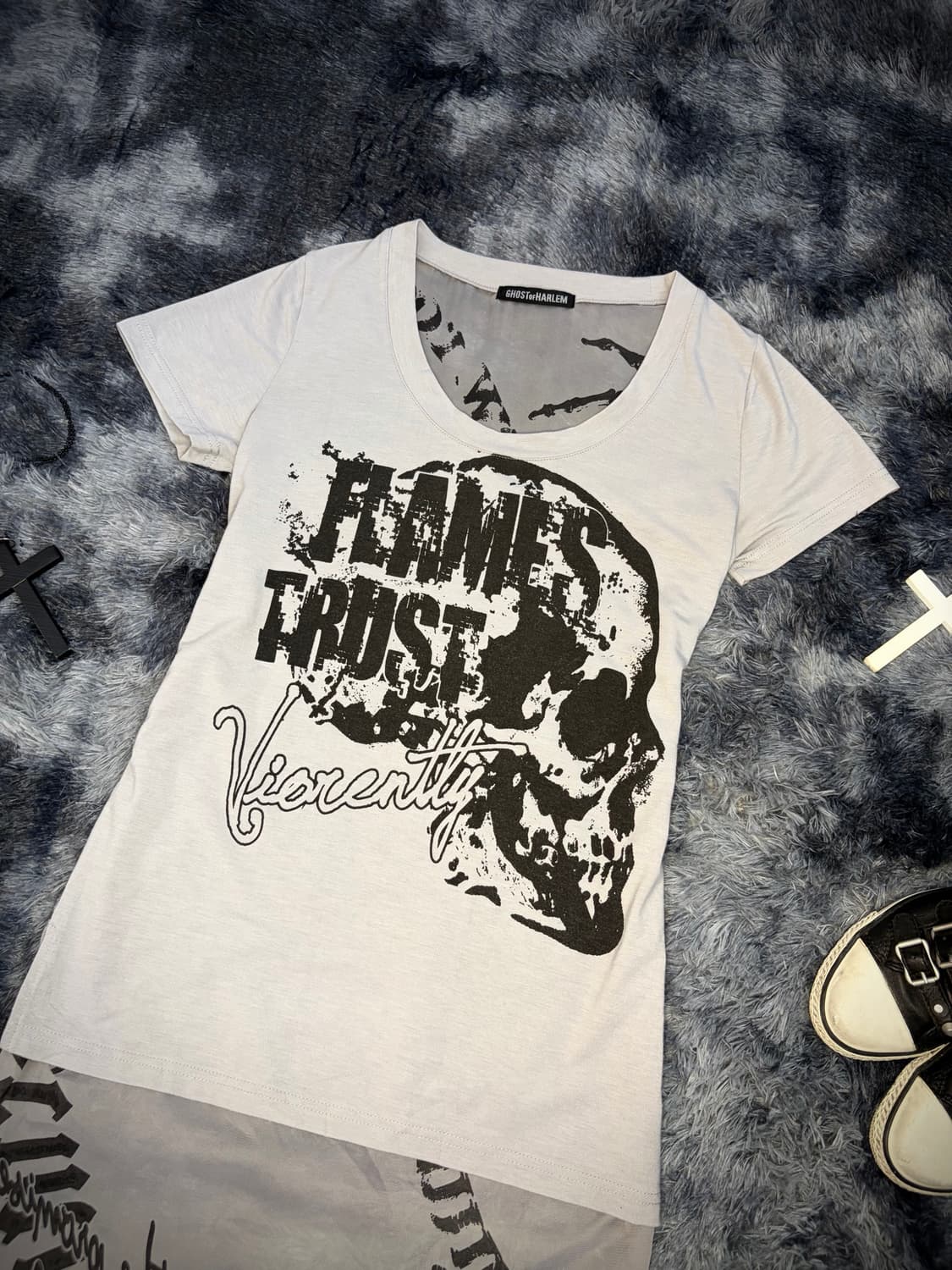GHOST of HARLEM skull back mesh sleeve 상품이미지8