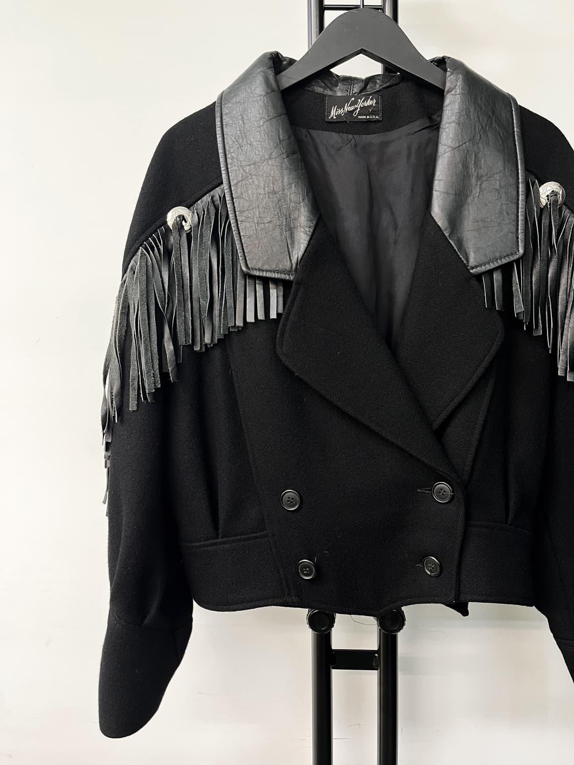 Miss New Yorker 90's U.S.A 레더 프린지 자켓 상품이미지3