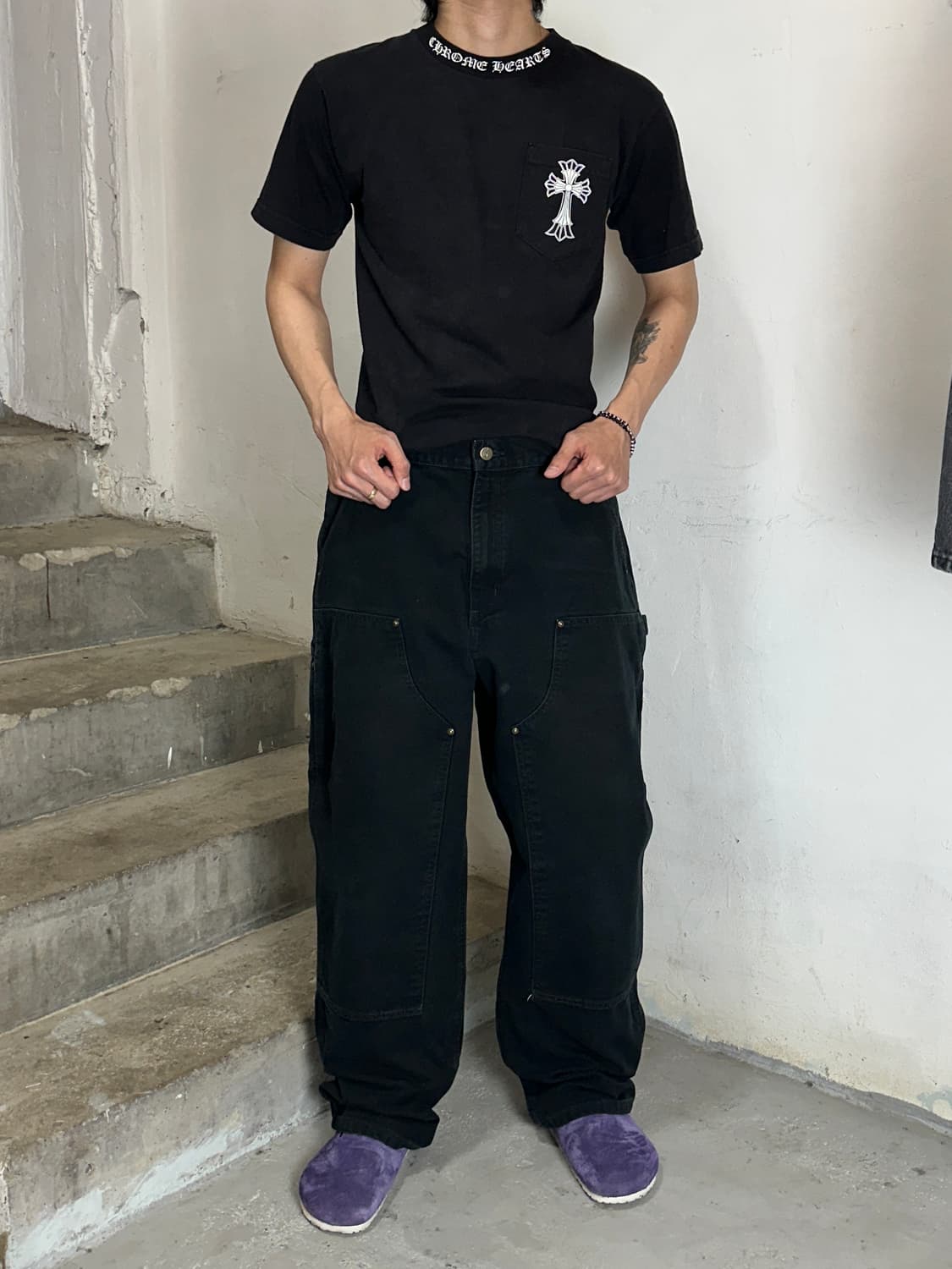 OG 칼하트 더블니 블랙 칼하트 B136 썩블니 상품이미지2