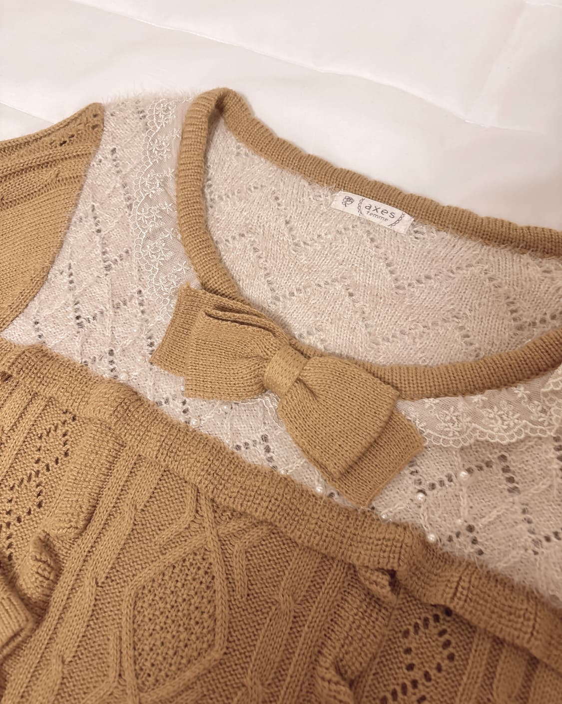 엑시즈팜 라떼갸루 리즈리사 대장 브라운 니트 입질연 히메갸루 일본빈티지 상품이미지3