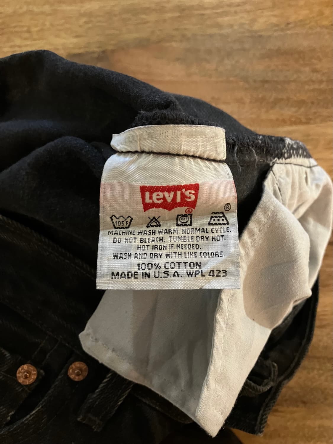 90s USA 빈티지 리바이스 501 블랙 데님 팬츠 상품이미지9