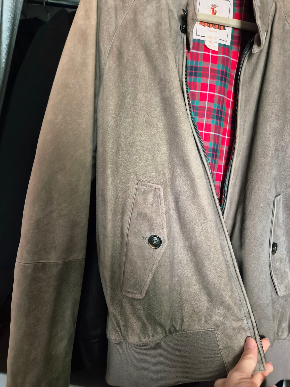 급처 바라쿠타 g9 베이지 스웨이드 헤링턴 자켓 상품이미지4