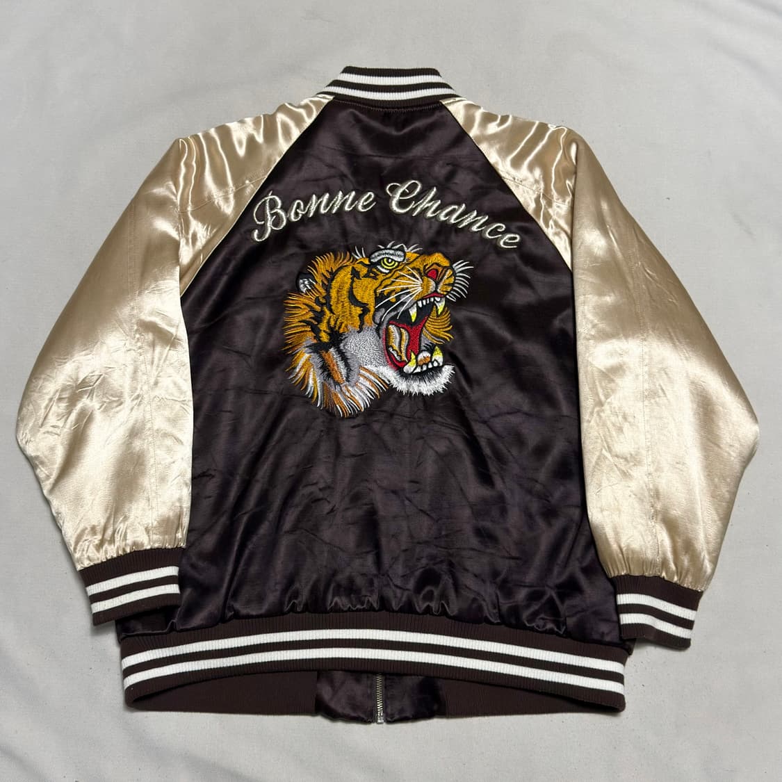 XL jpn vtg 호랑이 자수 브라운 스카쟌 상품이미지2