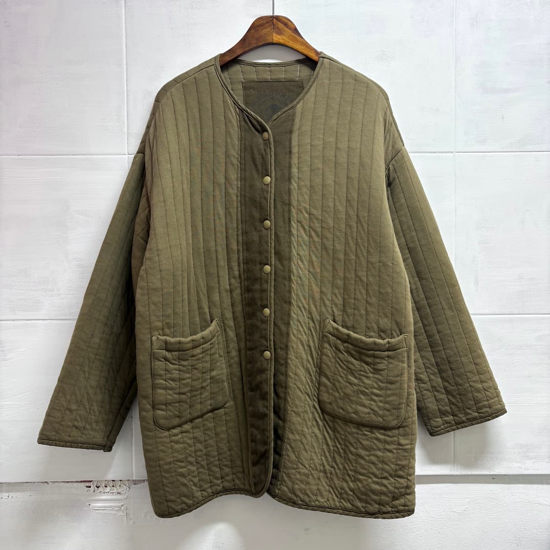 PUAL CE CIN 카키 퀼팅 빈티지 자켓 코트 JPN 상품이미지1