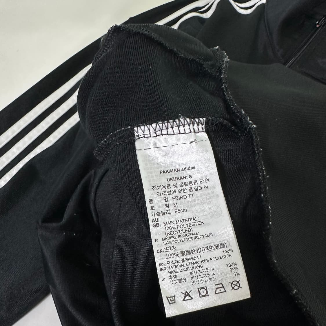 M 아디다스오리지날 블랙 불꽃로고 파이어버드 트랙탑 집업져지 상품이미지5