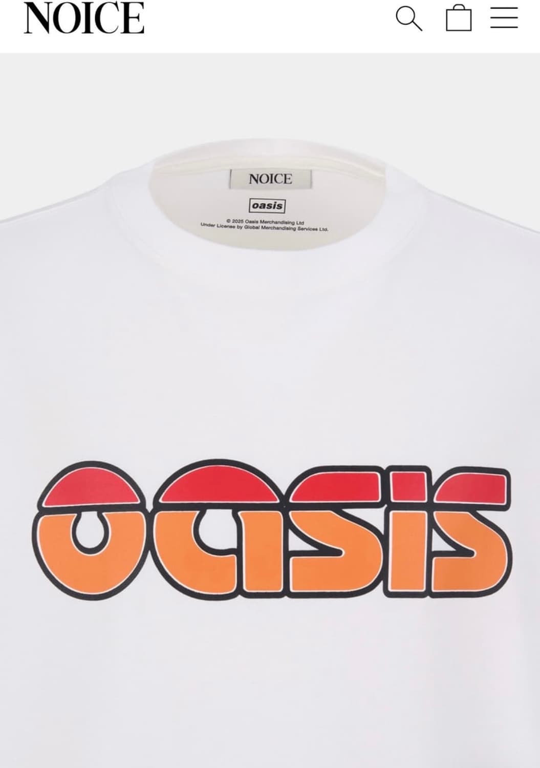 NOICE X OASIS 로고 티셔츠 S 사이즈 (새상품/ 당일배송) 상품이미지2